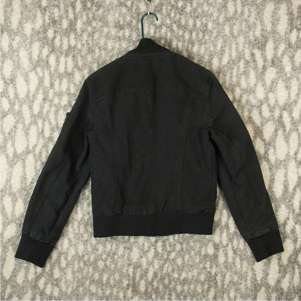 Levi’s Quilted Bomber Trucker Jacket MA-1 Sleeve Zip Pocket Mens Size XS Black